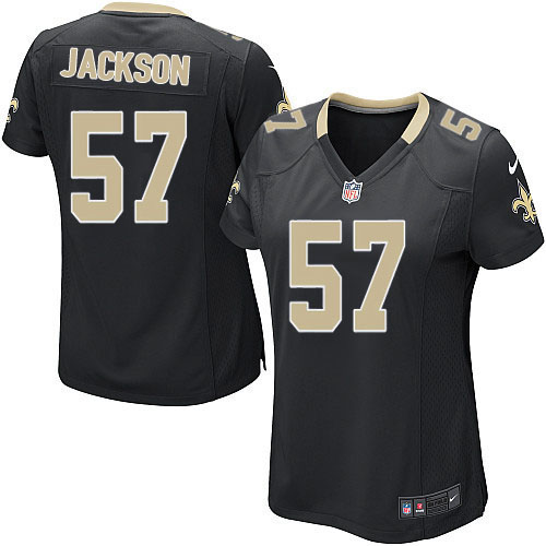 Women's Game Rickey Jackson Nike Jersey Black Home - #57 NFL New Orleans Saints